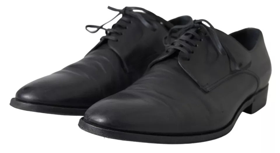 Dolce &amp; Gabbana Black Leather Men's Dress Shoes