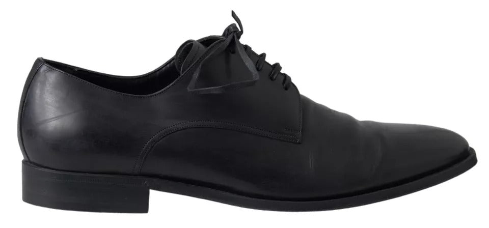 Dolce &amp; Gabbana Black Leather Men's Dress Shoes