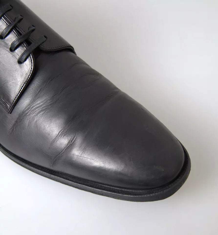 Dolce &amp; Gabbana Black Leather Men's Dress Shoes