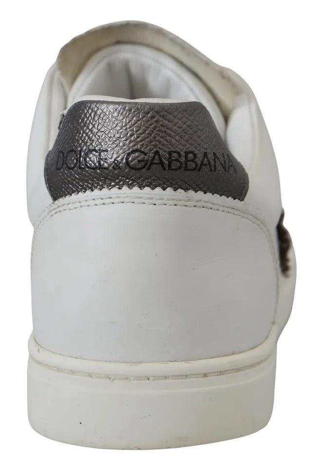 Dolce & Gabbana Weiß Leder Herz Low Top Turnschuhe Freizeitschuhe