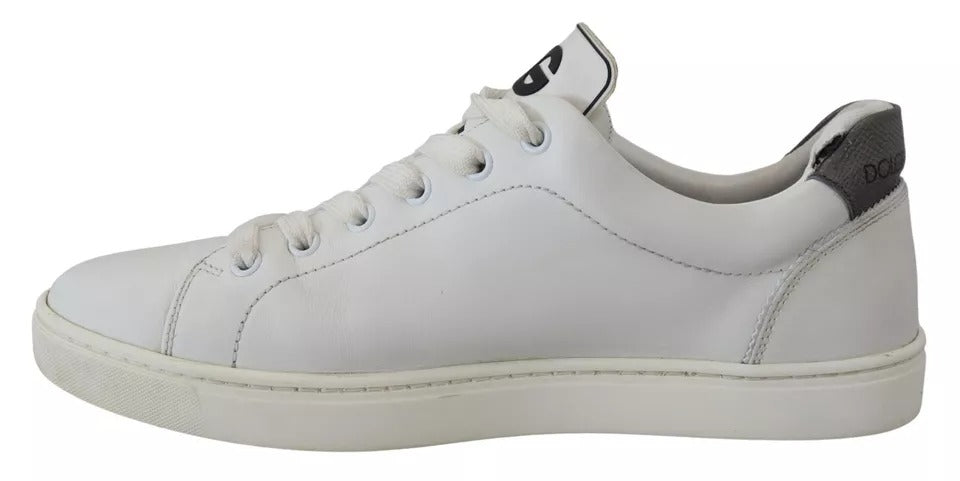 Dolce & Gabbana Weiß Leder Herz Low Top Turnschuhe Freizeitschuhe