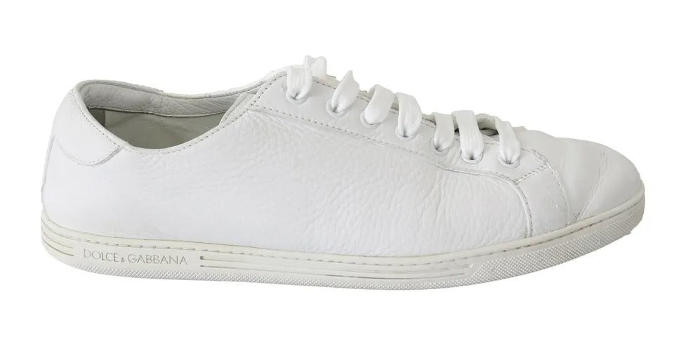 Dolce &amp; Gabbana White Saint Tropez Lace Up Men Sneakers Men Shoes