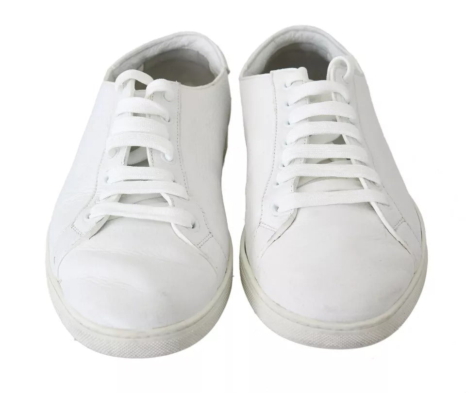 Dolce &amp; Gabbana White Saint Tropez Lace Up Men Sneakers Men Shoes