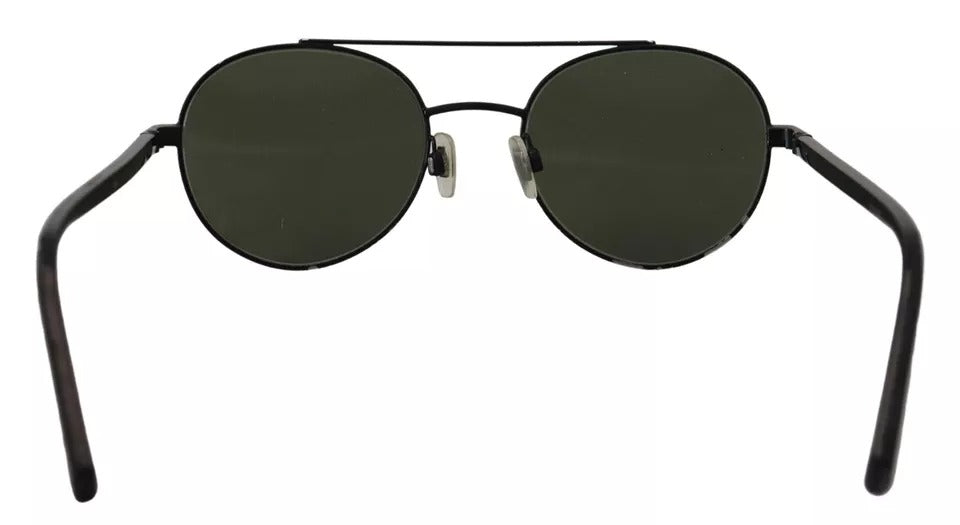 Dolce &amp; Gabbana Matte Black Steel Frame with Green Lenses DG2245 Sunglasses