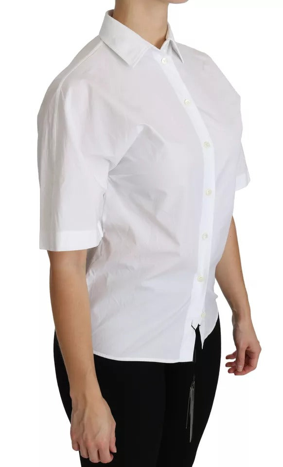 Dolce &amp; Gabbana White short sleeve polo shirt with collar