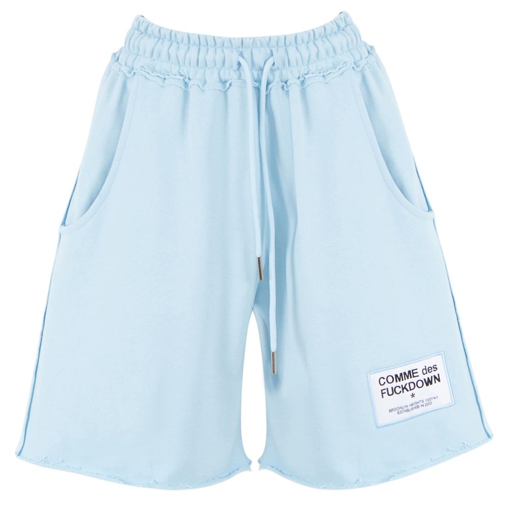 Comme Des Fuckdown Light Blue Cotton Shorts