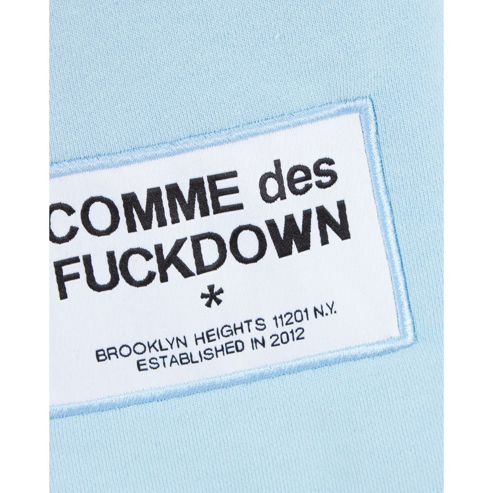 Comme Des Fuckdown Light Blue Cotton Shorts