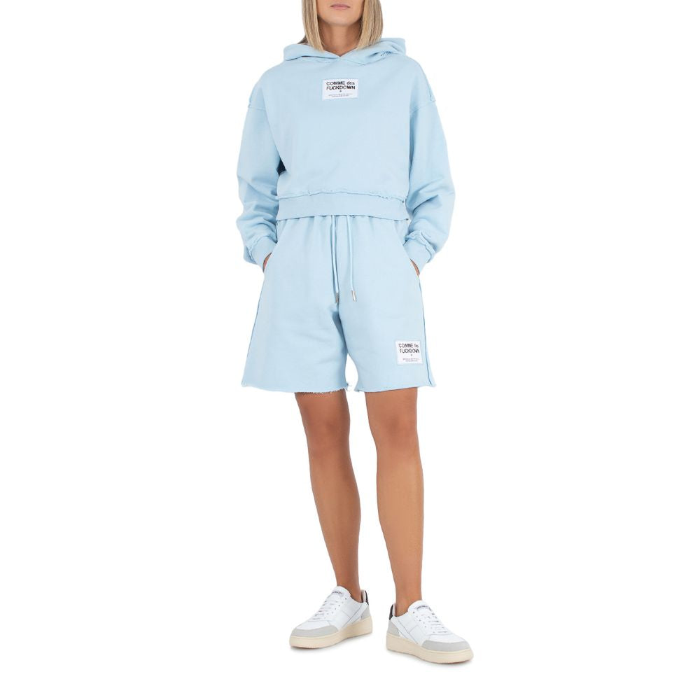 Comme Des Fuckdown Light Blue Cotton Shorts