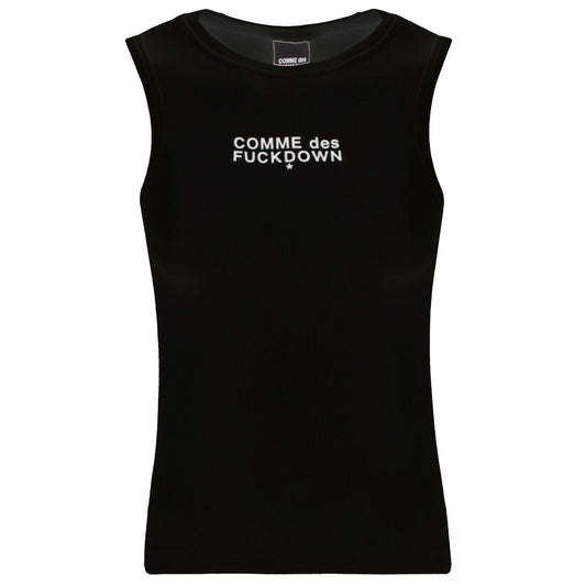 Comme Des Fuckdown Black Cotton Tops &amp; T-Shirt