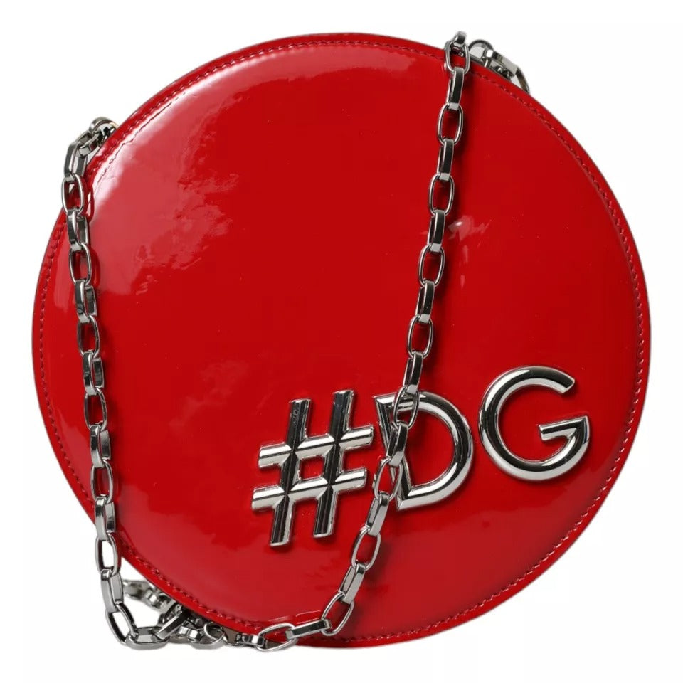 Dolce &amp; Gabbana Red Patent Leather DG GIRLS Clutch Shoulder Bag