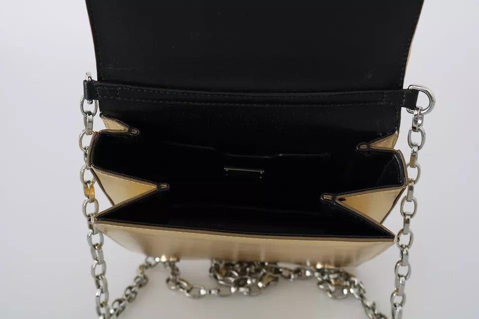 Dolce & Gabbana Gold Shoulder #DG GIRLS Leder Sling Clutch Geldbörse Tasche