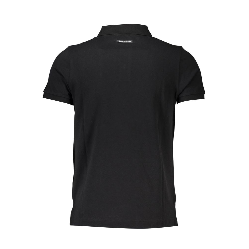 Cavalli Class Black Men's Cotton Polo Shirt