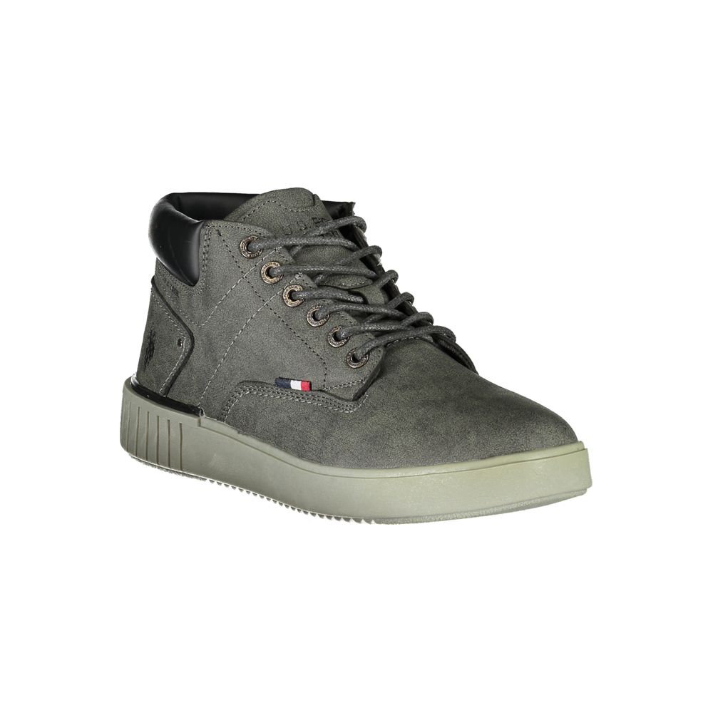 US POLO ASSN. Elegant grey lace-up boots with contrasting details