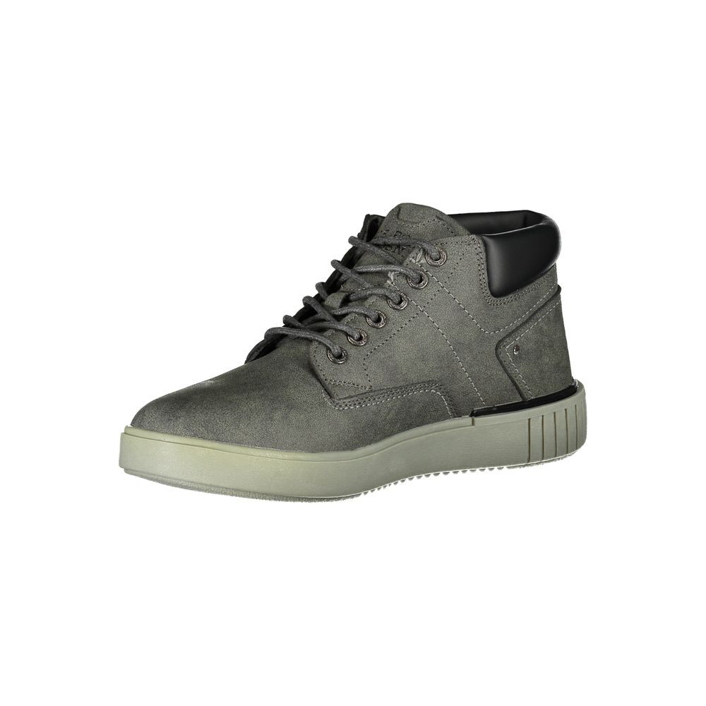 US POLO ASSN. Elegant grey lace-up boots with contrasting details