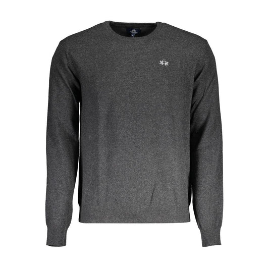 La Martina Grey Wool Sweater for Men