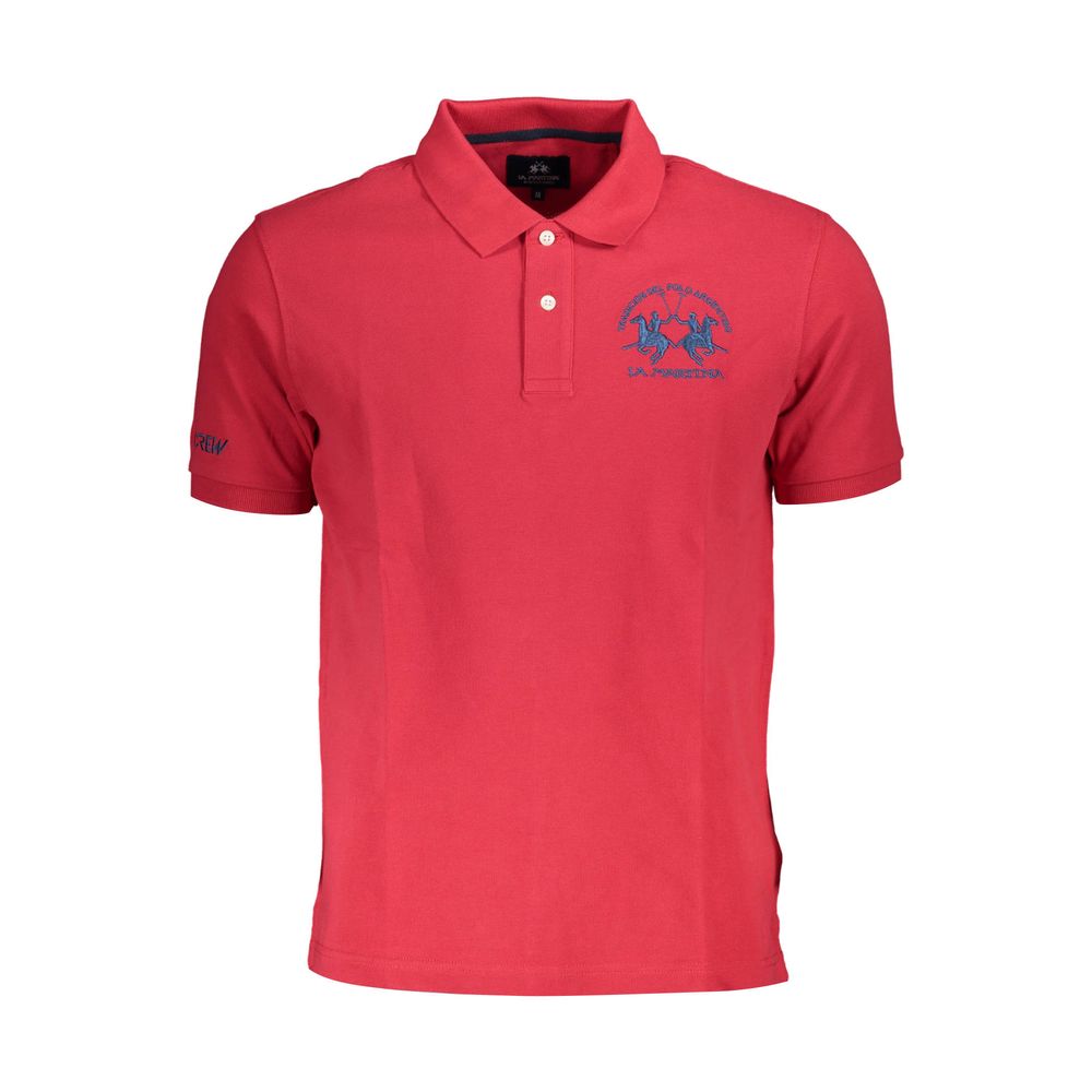 La Martina Red Cotton Polo Shirt for Men