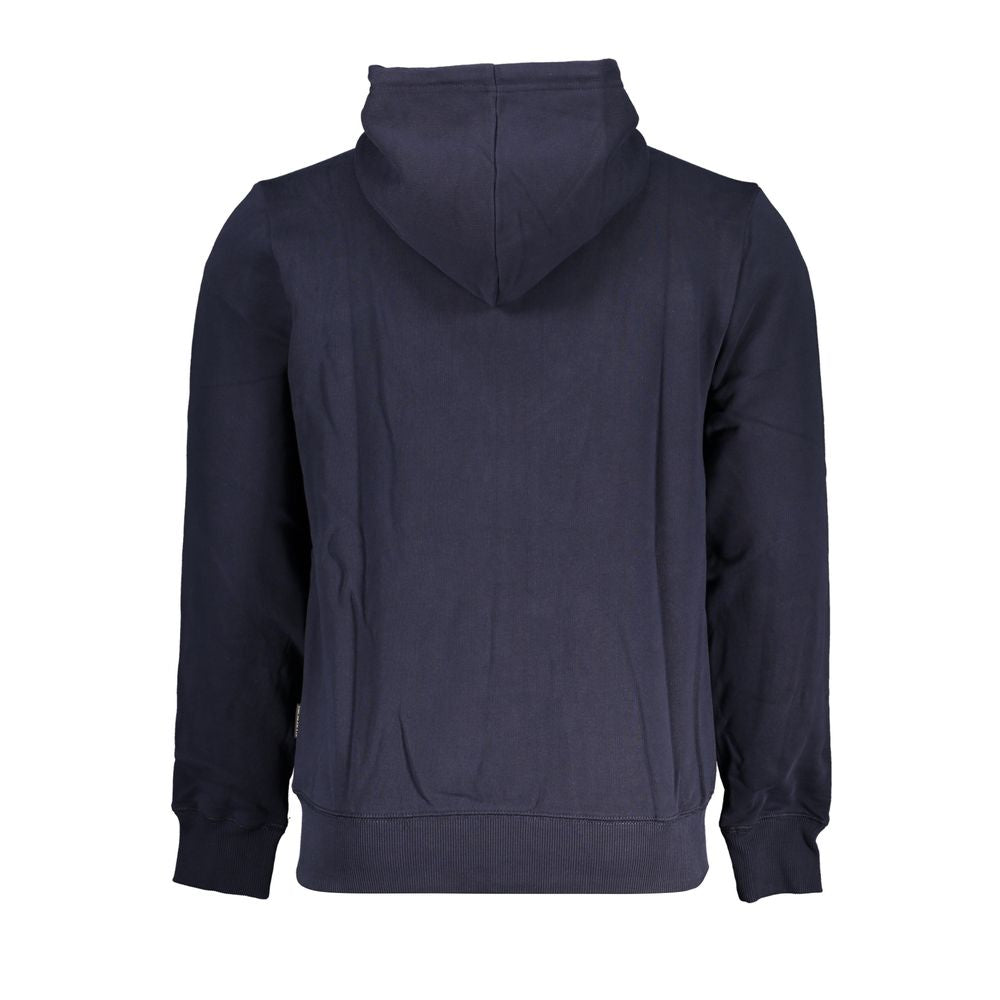 Napapijri Klassisches blaues Kapuzensweatshirt mit Stickerei