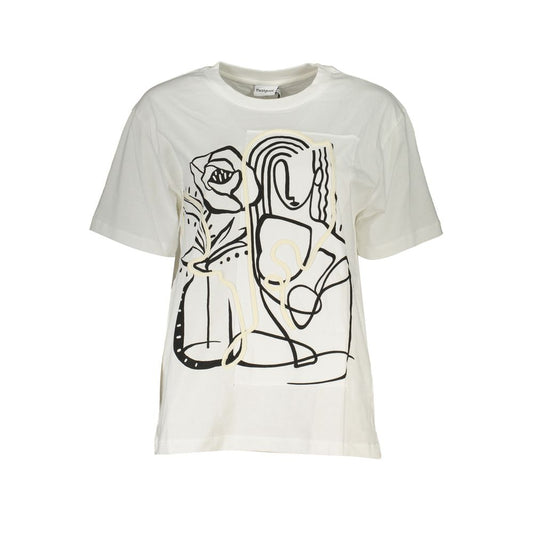 Desigual White Cotton Tops &amp; T-Shirt