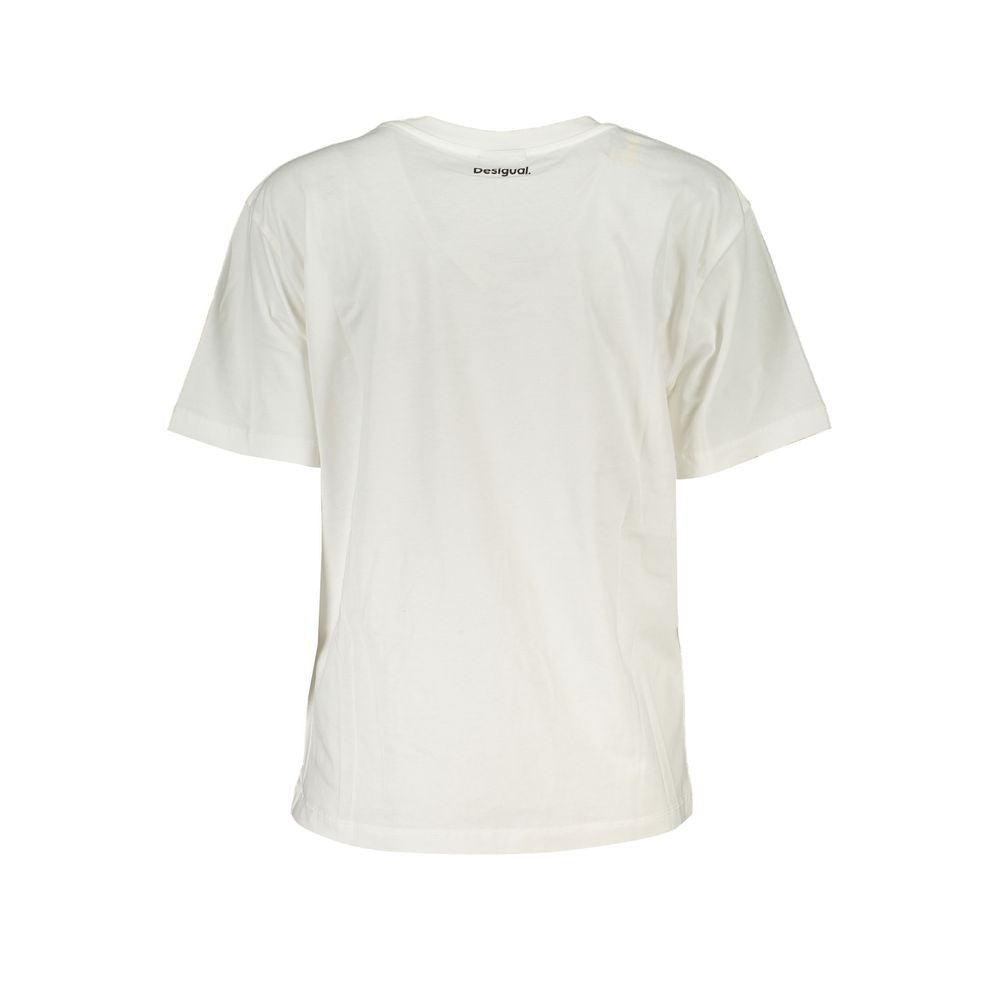 Desigual White Cotton Tops &amp; T-Shirt