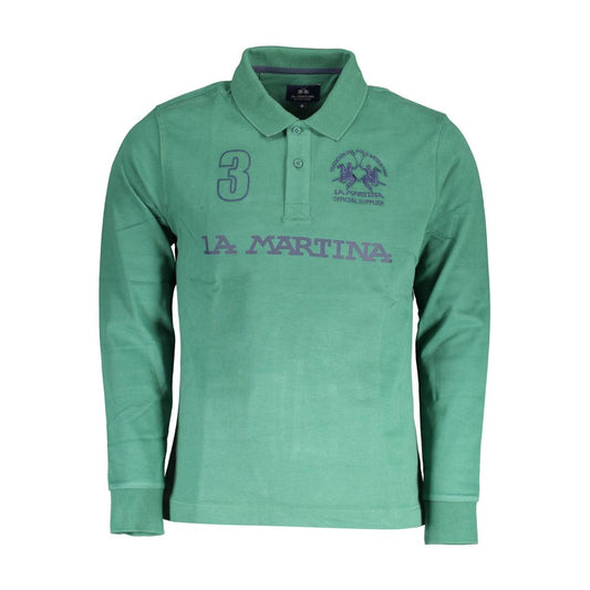 La Martina Green Cotton Polo Shirt for Men