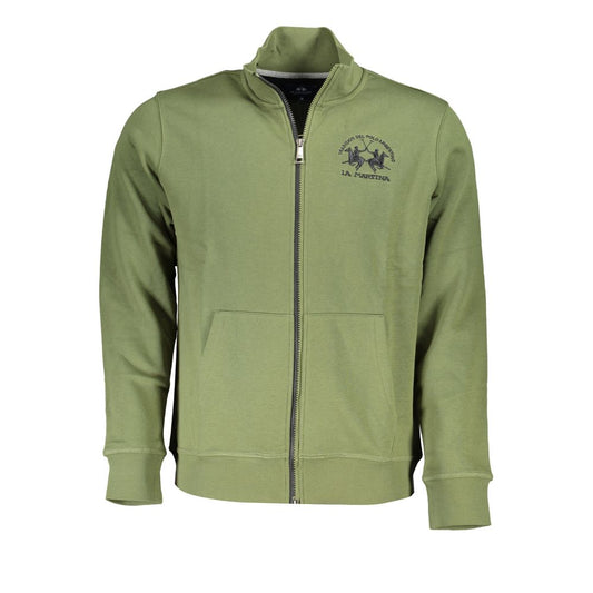 La Martina Classic Green Fleece Zip Sweatshirt