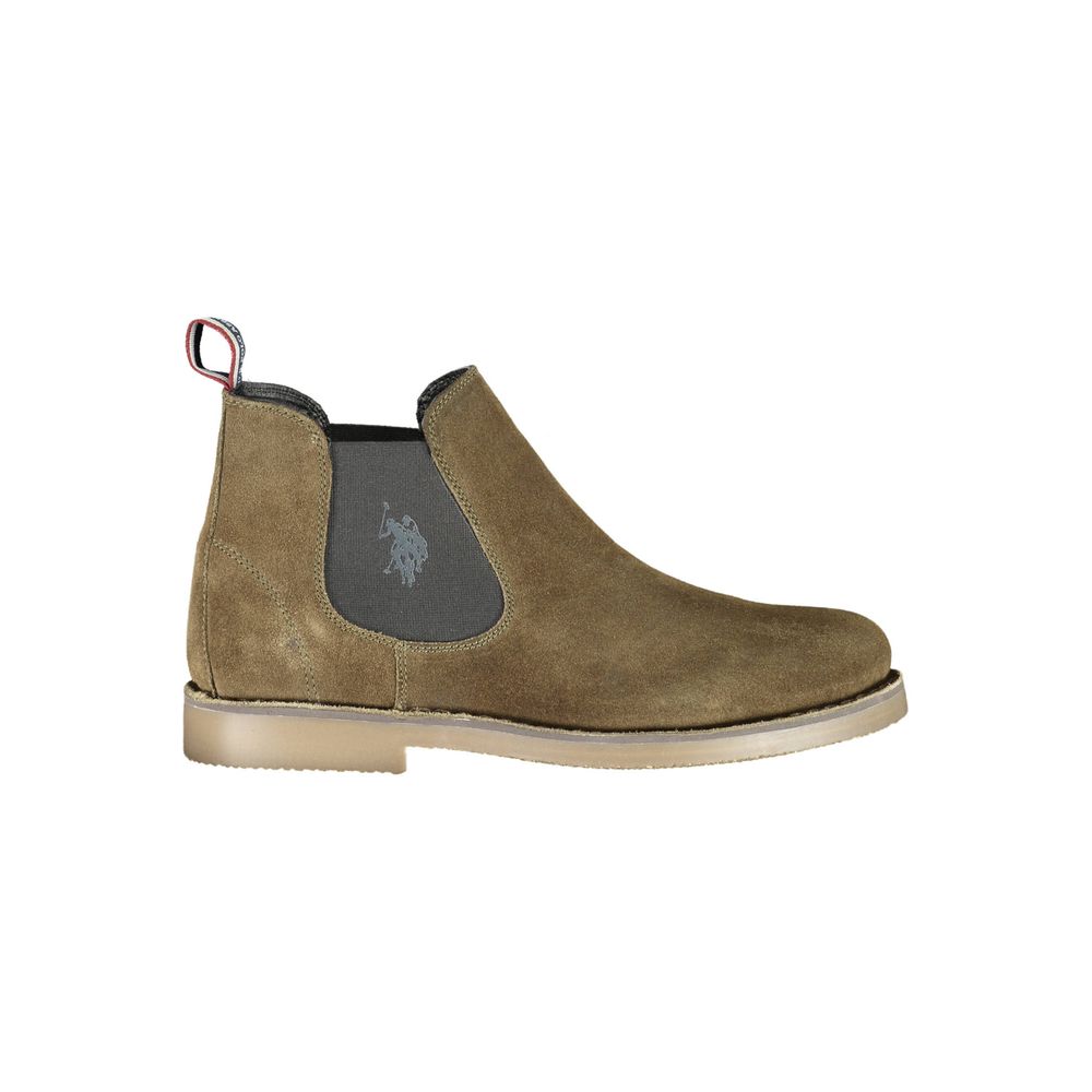 US POLO ASSN. Green leather men's ankle boots