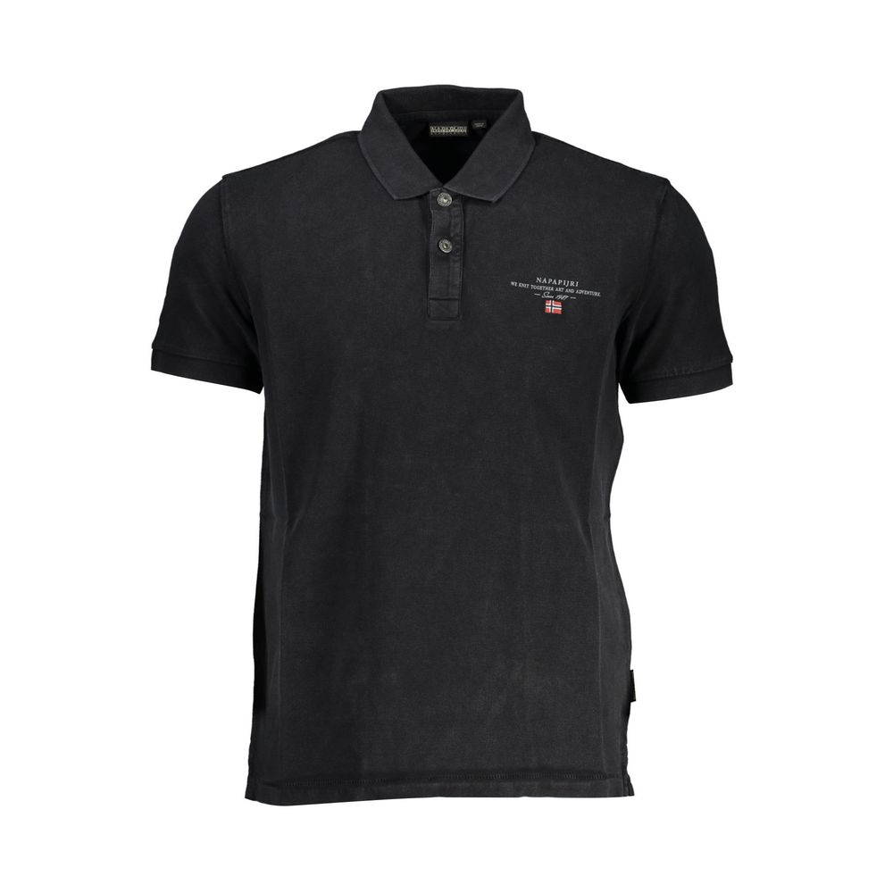 Napapijri Black Cotton Polo Shirt for Men