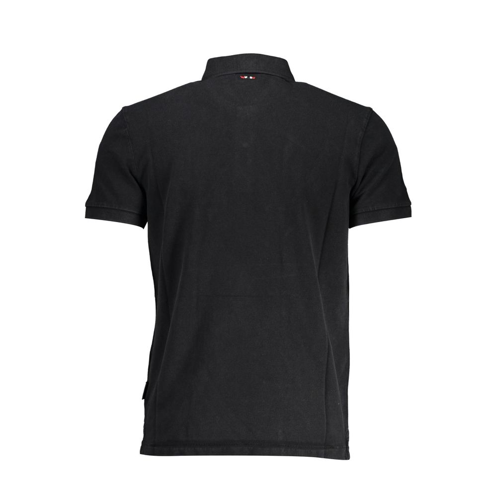 Napapijri Black Cotton Polo Shirt for Men