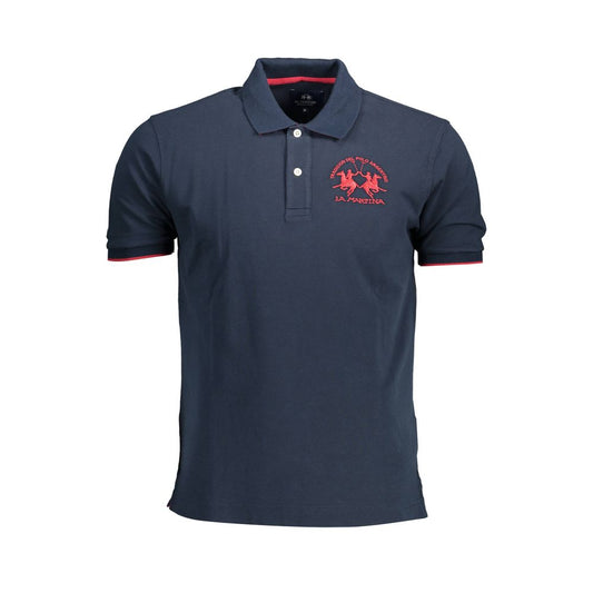 La Martina Blue Cotton Polo Shirt for Men