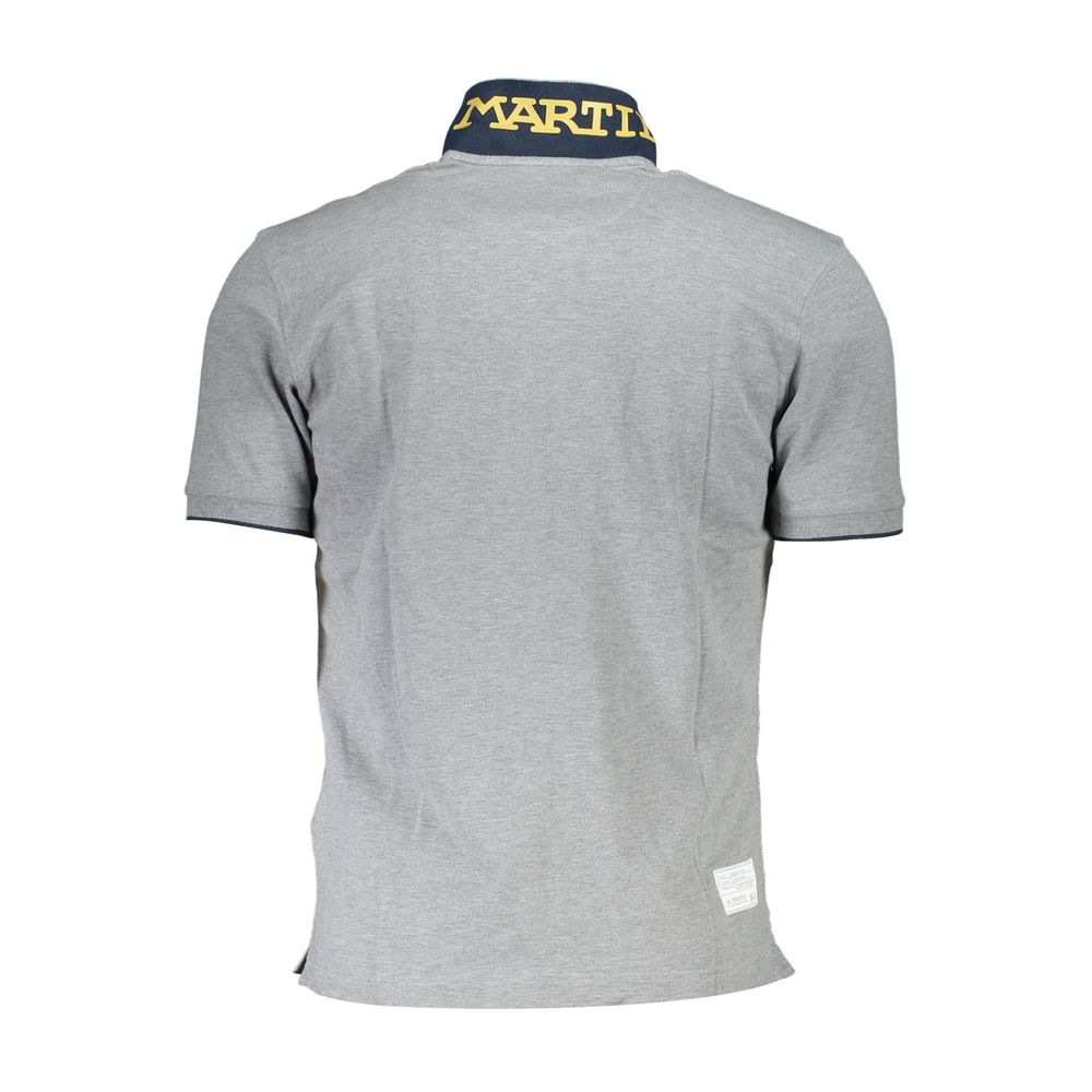 La Martina Grey Cotton Polo Shirt for Men