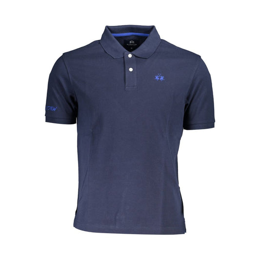 La Martina Blue Cotton Polo Shirt for Men