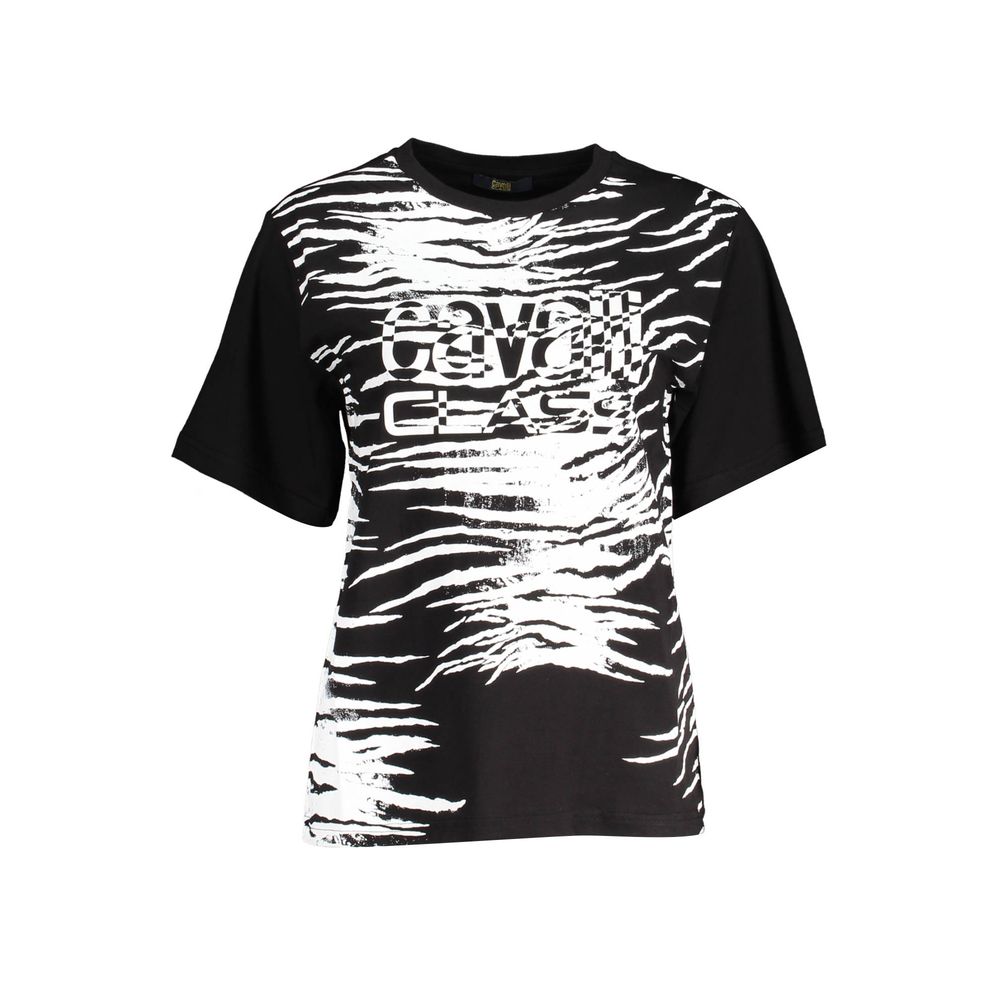 Cavalli Class Black Cotton T-Shirt for Women