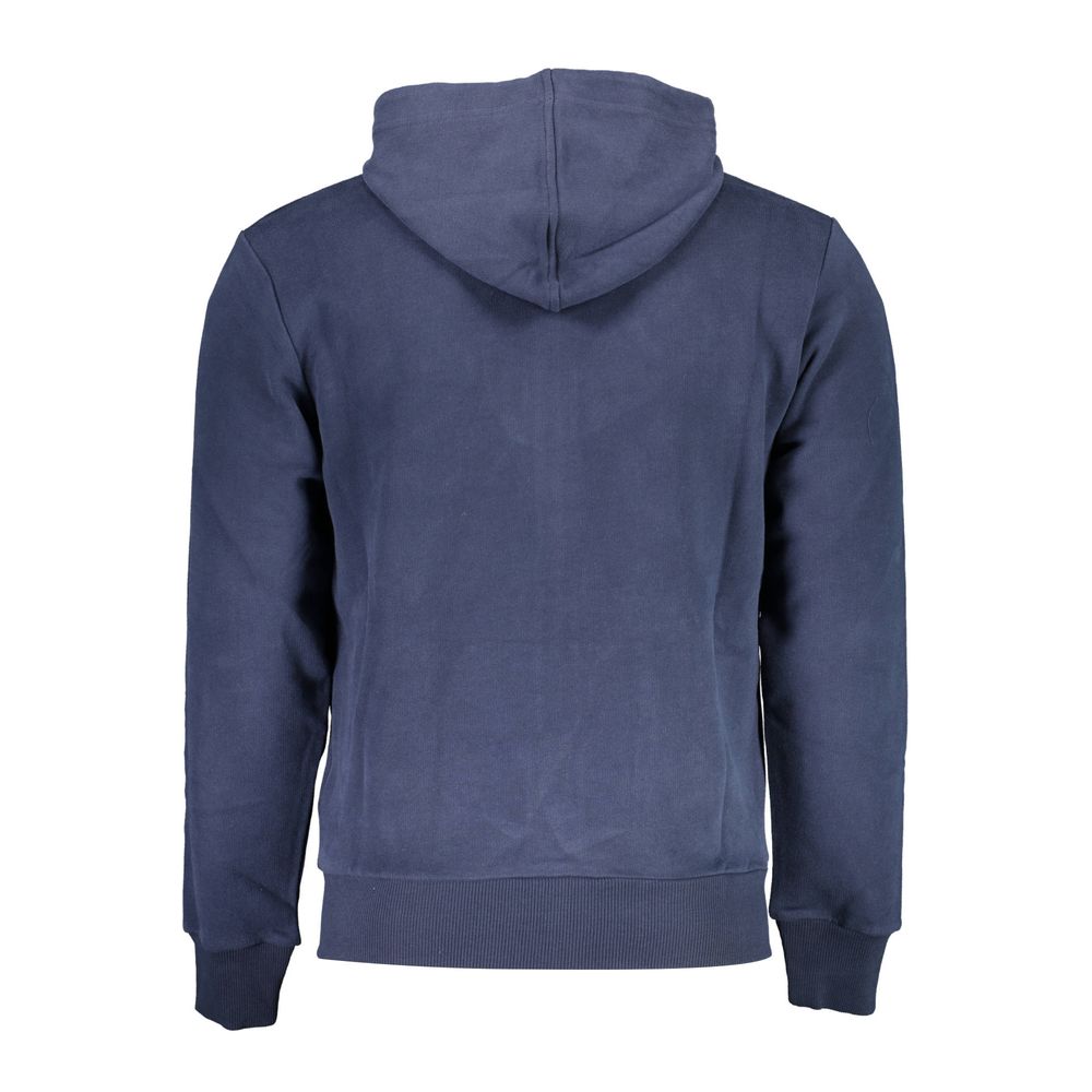 La Martina Elegant blue sweatshirt with hood and zip