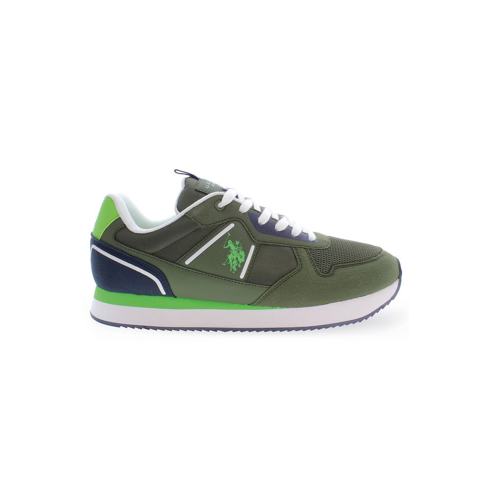 US POLO ASSN. Green Polyester Men's Sneaker