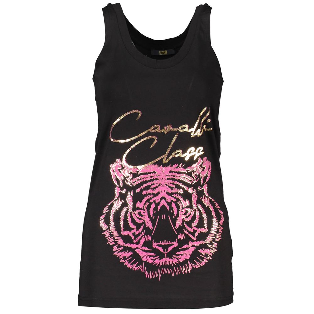 Cavalli Class Black Cotton Top for Women