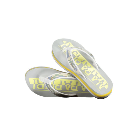 Napapijri flip flops with contrasting logo in sunny yellow