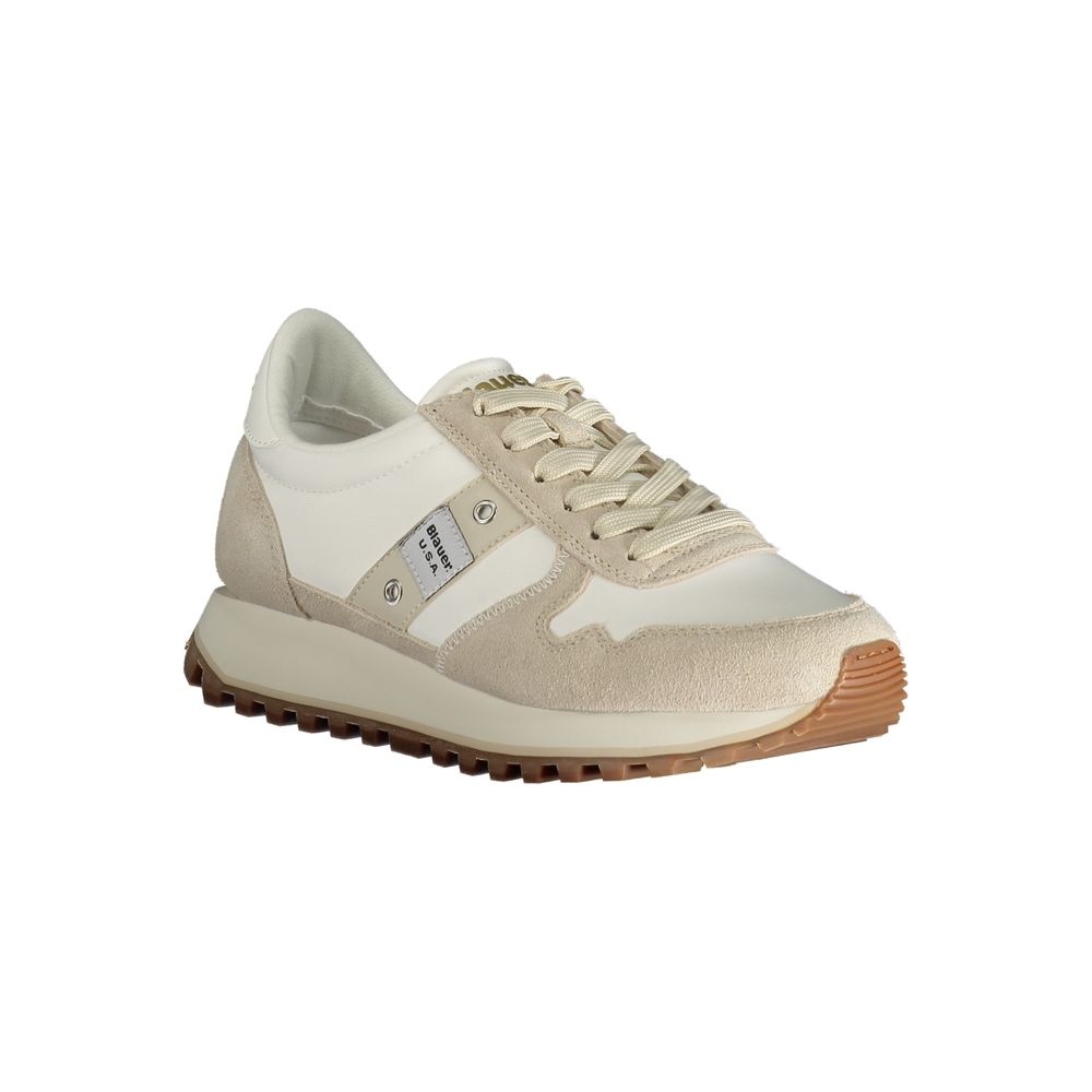 Blue Beige Polyester Sneaker