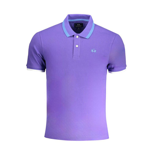 La Martina Purple Cotton Polo Shirt