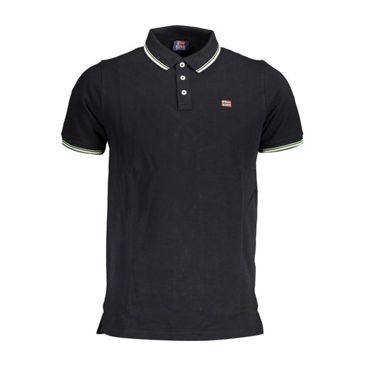 Norway 1963 Black Cotton Polo Shirt for Men