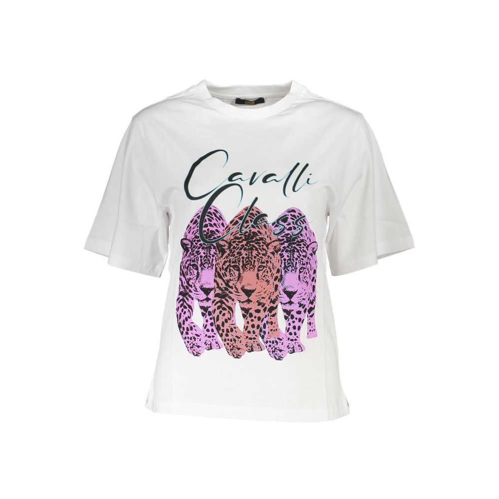 Cavalli Class White Cotton T-Shirt for Women