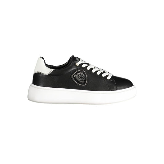 Blauer Schwarzer Polyester Sneaker