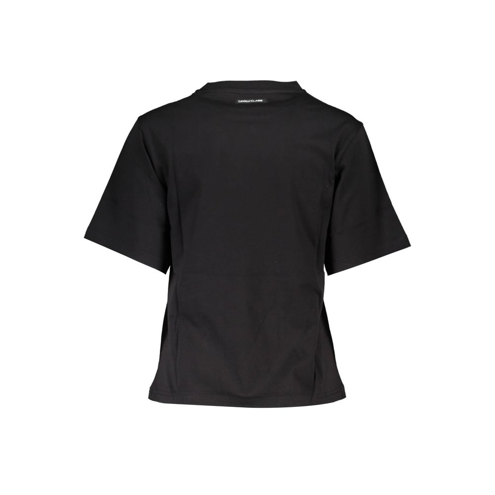 Cavalli Class Black Cotton T-Shirt for Women