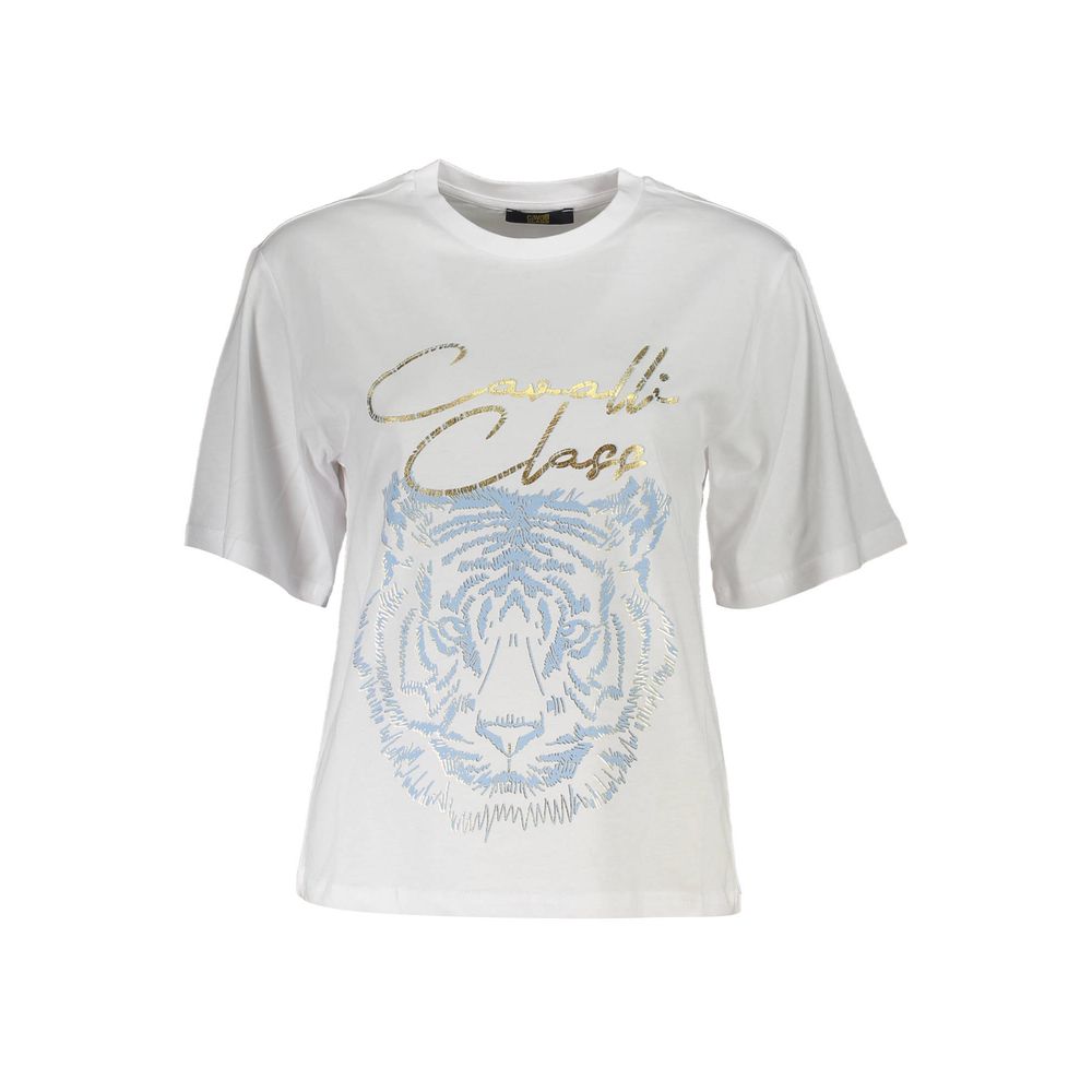 Cavalli Class White Cotton T-Shirt for Women