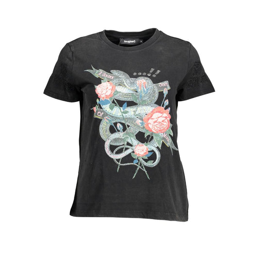 Desigual Black Cotton Top for Women