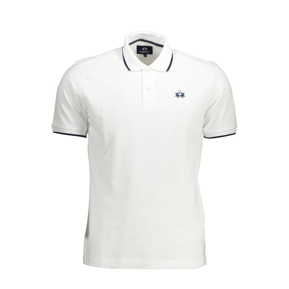 La Martina White Cotton Polo Shirt for Men