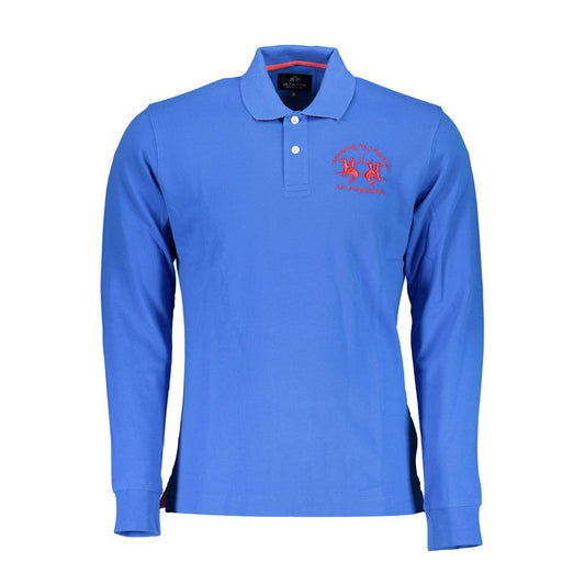 La Martina Blue Cotton Polo Shirt for Men