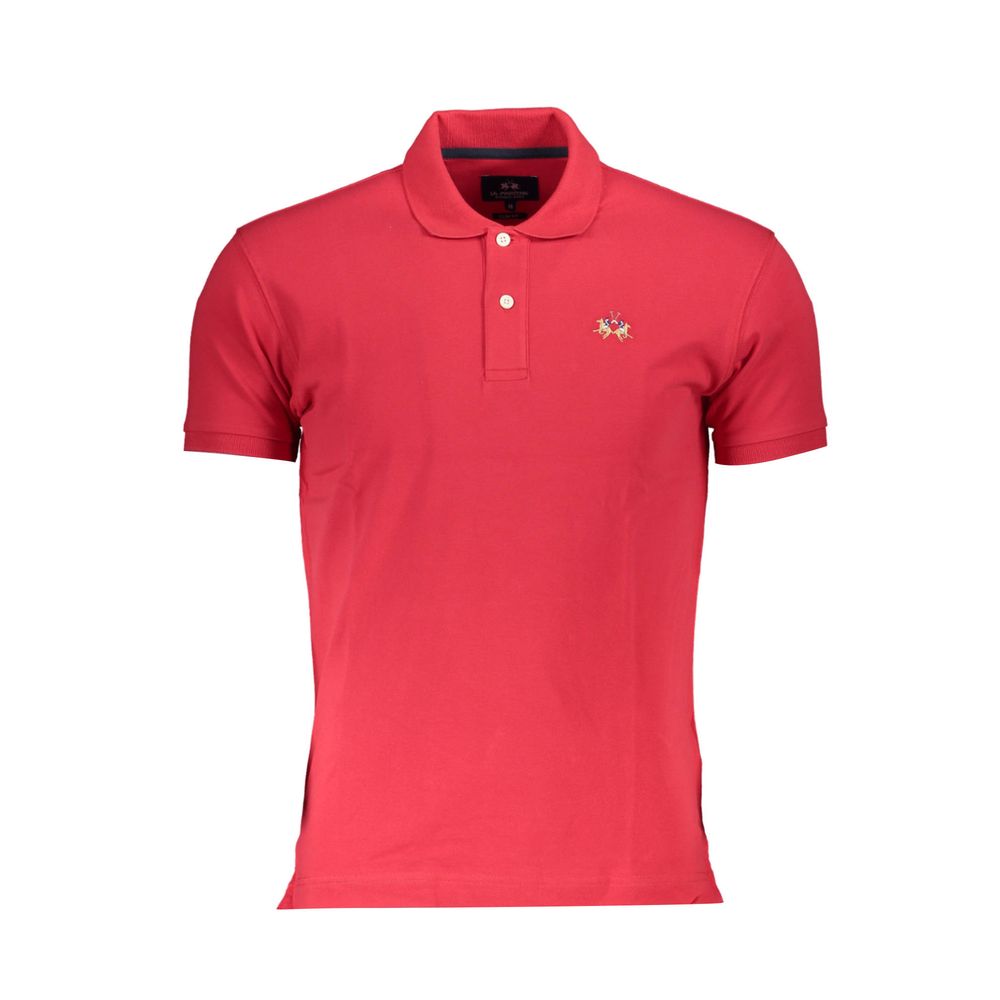 La Martina Red Cotton Polo Shirt for Men