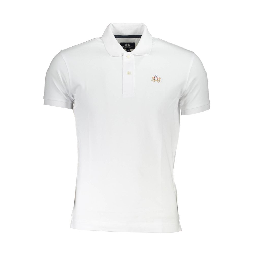 La Martina White Cotton Polo Shirt for Men