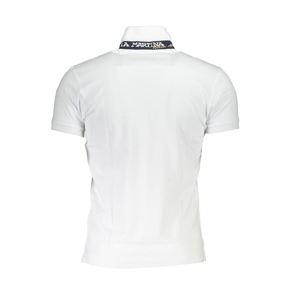 La Martina White Cotton Polo Shirt for Men