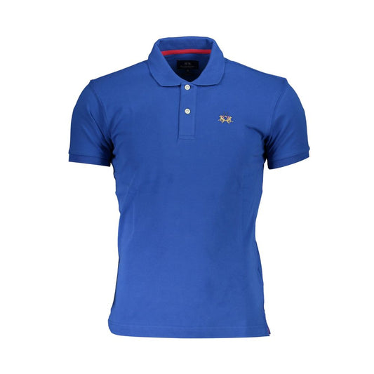 La Martina Blue Cotton Polo Shirt for Men